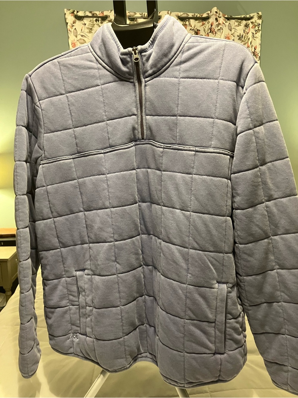 Ridgecut Toughwear Men’s XL Quilted Quarter Zip Pullover Slate Blue Workwear